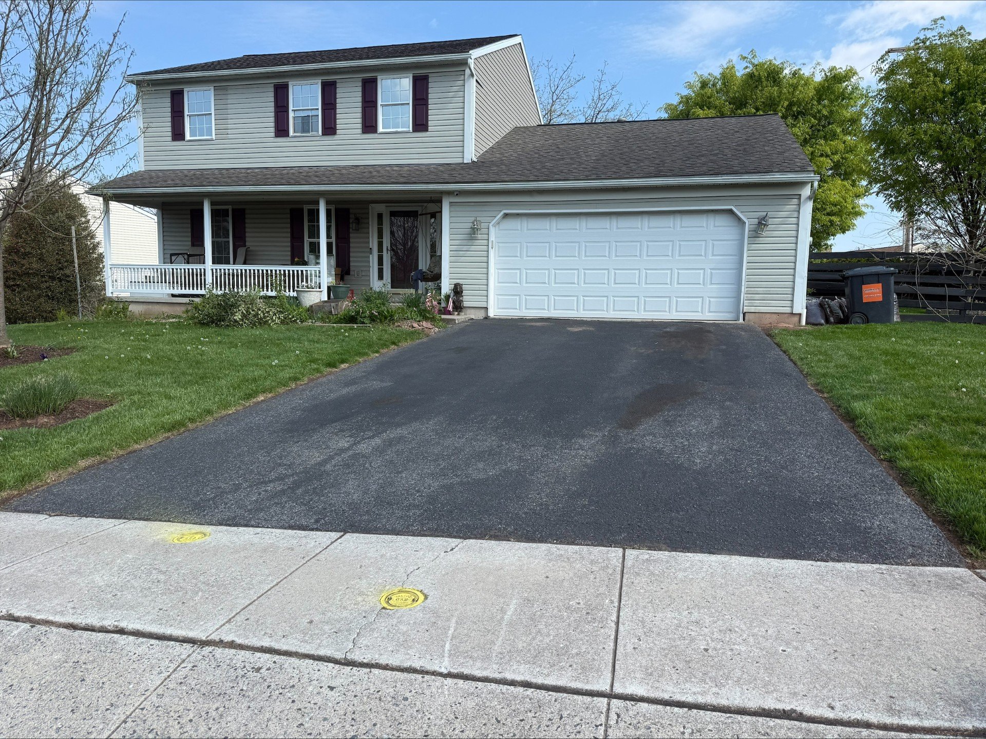Driveway after sealcoating